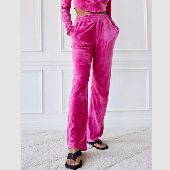 Urban Outfitters Pants - URBAN OUTFITTERS - PINK - OUT FROM UNDER SYDNEY VELOUR TRACK PANT